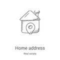 home address icon vector from real estate collection. Thin line home address outline icon vector illustration. Linear symbol for Royalty Free Stock Photo