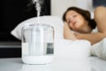 Home Air Humidifier Device In Bedroom Royalty Free Stock Photo
