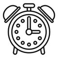 Home alarm clock icon outline vector. Late work sleep