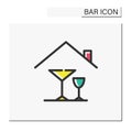 Home alcohol bar color icon