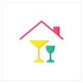 Home alcohol bar flat icon