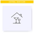 Home alcohol bar line icon. Editable illustration