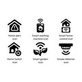 Home alert, Washing machine, Home control, Home Switch, Smart garden, Smoke detector, icon Royalty Free Stock Photo