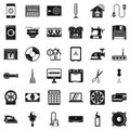 Home appliance icons set, simple style Royalty Free Stock Photo