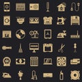 Home appliance icons set, simple style Royalty Free Stock Photo