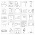 Home Appliance Line Art Icon Set