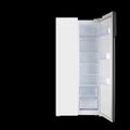 Home appliance - One open door two-door white refrigerator. Isolated in black Royalty Free Stock Photo