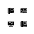 Home appliances black glyph icons set on white space Royalty Free Stock Photo