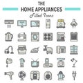 Home appliances colorful line icon set, technology Royalty Free Stock Photo