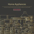 Home appliances concept made of outlined icons