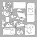 Home appliances and electronics icons Royalty Free Stock Photo