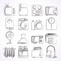 Home appliances and electronics icons Royalty Free Stock Photo