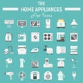 Home appliances flat icon set, technology symbols Royalty Free Stock Photo