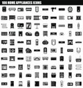 100 home appliances icon set, simple style Royalty Free Stock Photo