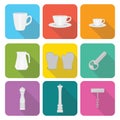 Home appliances icons in flat design set 1 Royalty Free Stock Photo