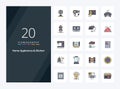 20 Home Appliances And Kitchen line Filled icon for presentation