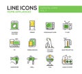 Home Appliances - line design icons set