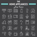 Home appliances line icon set, technology symbols Royalty Free Stock Photo