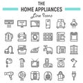 Home appliances line icon set, technology symbols Royalty Free Stock Photo