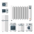 Home appliances vector domestic household equipment kitchen electrical domestic technology for homework tools