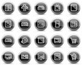 Home appliances web icons, black circle buttons