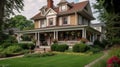 Home architecture design in Colonial Style with Grand entryway