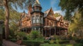 Home architecture design in Gothic Revival Style with Pointed arches