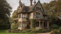 Home architecture design in Tudor Style with Half-timbering