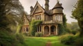 Home architecture design in Tudor Style with Half-timbering