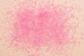 Home aroma therapy pink bath salt peach background