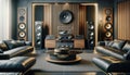 Home Audio Listening Room Audiophile Hi-fi Tower Speakers Media Components AI Generated Home Interior