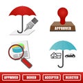 Home and Auto Insurance Icon Set