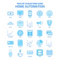 Home Automation Blue Tone Icon Pack - 25 Icon Sets