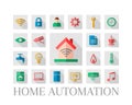 Home automation concept and icon set Royalty Free Stock Photo