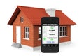 Home Automation Concept. Mobile Phone and house Royalty Free Stock Photo