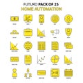 Home Automation Icon Set. Yellow Futuro Latest Design icon Pack Royalty Free Stock Photo