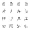 Home automation line icons set