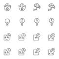 Home automation system line icons set Royalty Free Stock Photo