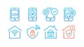 Home Automation System: Mobile Control Icons Vector, vector design Generative AI Royalty Free Stock Photo