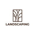 Home backyard landscaping farm logo design Royalty Free Stock Photo