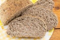 Home baked brown bread slices on the table Royalty Free Stock Photo