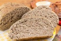 Home baked brown bread slices on the table Royalty Free Stock Photo