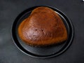 Home baked chocolate cake heart shaped Royalty Free Stock Photo