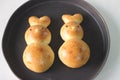 Home baked Easter Bunny bread rolls. Buns baked in the shape of Bunny as part of Easter celebration Royalty Free Stock Photo