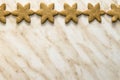 Home-baked gingerbread on a kitchen surface with baking paper