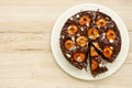 Home Baked Sticky Chocolate Plum Cake Royalty Free Stock Photo