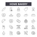 Home bakery line icons, signs, vector set, outline illustration concept