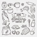 Home Baking Supplies Doodle Set Royalty Free Stock Photo