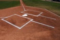 Baseball Home Plate and Batters Box. Royalty Free Stock Photo