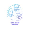 Home based services blue gradient concept icon